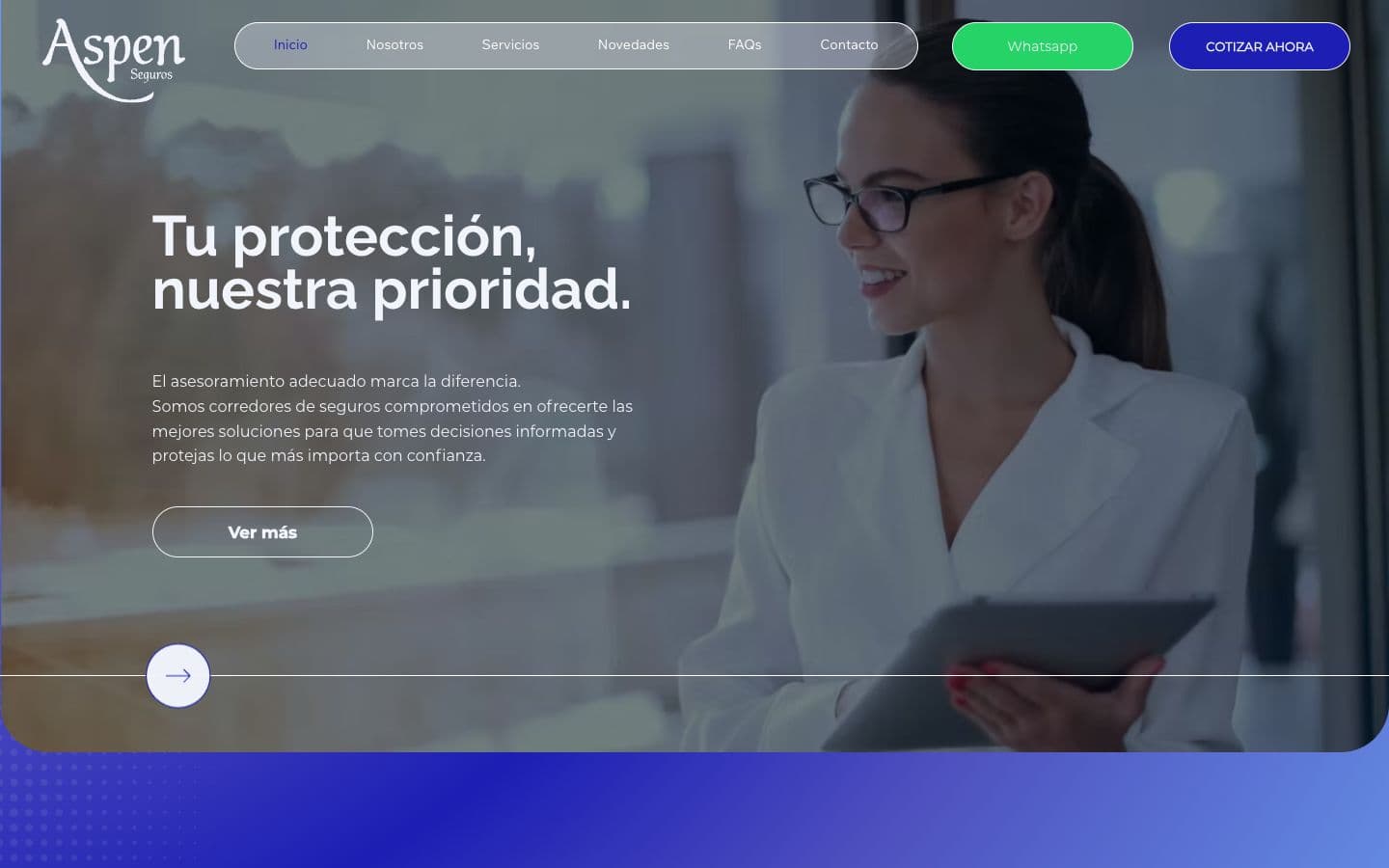 Website for Aspen Seguros